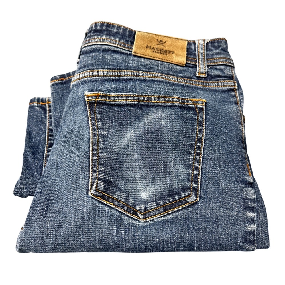 Hackett London Jeans Mens 32 (32x30 ACTUAL) Bespoke Newburg Slim Blue Denim